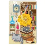 【悠遊卡貼紙】新北瑞芳 猴硐 留聲機 貓咪 # 悠遊卡/e卡通/感應卡/門禁卡/識別證/i cash/會員卡