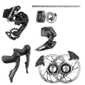 SRAM 速聯 FORCE AXS E1  2*12速油壓碟煞電變 小全套/變把/後變-崇越單車休閒館