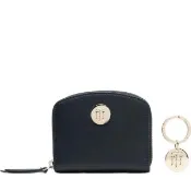 【TOMMY HILFIGER】CHIC 零錢包附吊飾 深藍色女款錢包配飾