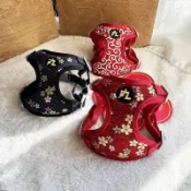 臺灣出貨 和風唐草紋櫻花狗狗貓咪柯基柴犬胸背拉胸背心胸揹帶小型犬牽引繩