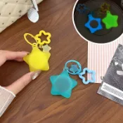 可愛星星 AirTag2代 矽膠保護套 AirTag防摔殼 定位追蹤器 保護殼 扣環 防丟金屬釦環 鑰匙圈 吊飾 耐衝擊