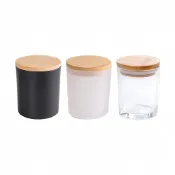 (店+)【咪咪購物】木蓋蠟燭玻璃杯｜一入(竹蓋 玻璃蠟燭杯 玻璃杯 香氛蠟燭杯 小物收納杯 乾燥花罐)