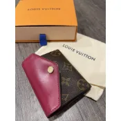 LV LOUIS VUITTON M62932 ZOE紫紅色經典花紋三折零錢小短夾