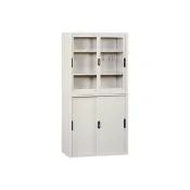 (店+)三尺玻璃拉門（上）＋鐵櫃拉門（下） KG-88 KS-88 理想櫃 辦公櫃 檔案櫃 公文櫃 文件櫃 收納櫃 鐵櫃