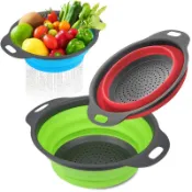 Silicone Foldable Silicone Drain Basket Fruit and Vegetable