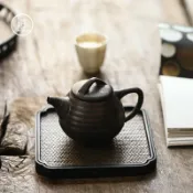 協貿國際日用品生活5館 泥巴人錘紋三足壺鎏金陶瓷茶壺復古功夫茶具單個過濾泡茶家用日式
