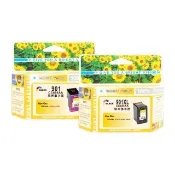 【向日葵】for HP 1黑1彩 NO.901 CC654AA/CC656AA環保墨水匣(適用OfficeJet 4500/J4580/J4660)