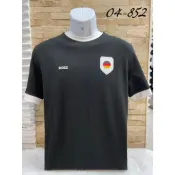 高雄凡賽斯歐洲精品 HUGO BOSS 綠標 左胸德國國旗圖騰 右胸白色字體LOGO 黑色 素T 短T/T-SHIRT