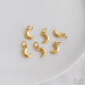 Ala----保色沙金日月星辰小掛件星星月亮廣寒宮月兔吊墜diy手鏈配件吊飾