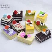 (MOLD-A_022)仿真麵包假水果模型 西點甜點裝飾品 仿真長方形小蛋糕