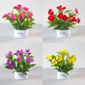 💓熱銷下殺💓 仿真花假花模擬植物盆栽鳳仙花客廳ins杜鵑花家居裝飾擺放