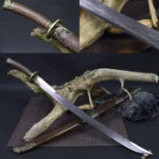 【龍泉劍莊】龍泉繡春刀雁翎刀花紋鋼一體百鍊花紋鋼長款清外冷兵器未開刃