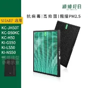 綠綠好日 適用 SHARP夏普 KC-JH50 KC-JH51 KC-JD50 HEPA抗菌濾網 濾芯 活性碳除臭