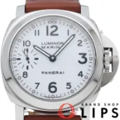 【DOKODEMO】沛納海 Luminor Marina 44mm PAM00113 男士腕錶，白色，帶錶盒、保固卡，不鏽鋼錶殼/皮錶帶，拋光處理，成色極佳 [二手]
