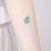 鑽石銀紋身貼紙 -  葉子 2入 銀色刺青