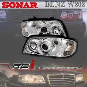 RC HID LED專賣店 BENZ W202 1996-2000年 魚眼大燈 外銷精品 台灣SONAR製