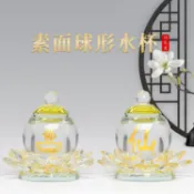 百家樂百貨市場 水晶杯佛前供杯供佛圣水杯透明蓮花杯佛堂供具寺廟用水晶碗迷你