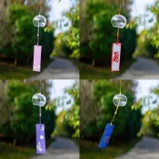 ✨客製化新款禮物✨❀日本日式櫻花風鈴玻璃手工和風禮物掛件可愛清新小掛飾件掛飾臥室❀生日禮物 交換禮物
