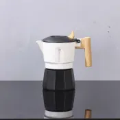 星光精品館 【復古雙閥】摩卡壺 濃縮咖啡機 義式咖啡壺 戶外咖啡壺 沖泡器具 萃取咖啡 不鏽鋼材質 瓦斯爐電磁爐通用 露營野餐必備