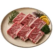 【約克街肉鋪】豪鮮_美國安格斯頂級凝脂帶骨牛小排9包(200g±10%/包/3-6片/單骨切)