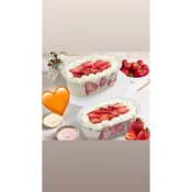 【嚴選SHOP】5入附蓋 495cc 千層蛋糕寶盒 PET包裝盒保鮮盒 草莓寶盒 芒果寶盒 冰淇淋盒 塑膠盒【S045】