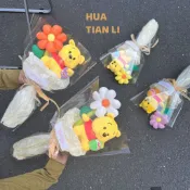 畢業季💖交換禮物🎁畢業季小熊維尼卡通花束公仔花朵伴手禮開業活動生日創意禮物畢業花束