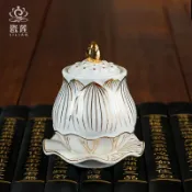 協貿國際日用品生活3館 富貴描金蓮花供水杯 供佛前小號觀音菩薩圣水敬貢財神臺供奉
