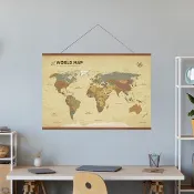 【掛軸】世界地圖斑剝系列3款 /輕鬆擺設 回憶紀錄