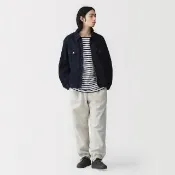 【MUJI 無印良品】男裏毛寬版褲(灰色/墨灰/黑色/粉米/深藍)