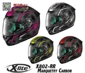 傳璽騎士部品 【X-Lite X802RR】Marquetry Carbon彩繪選手帽｜碳纖維帽｜女款 桃紅 紅黑 黃黑