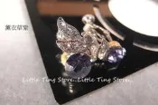 Little Ting Store 施華洛世奇Bling小天使薰衣草紫單顆鑽水晶水鑽螺旋耳環夾式耳環貼耳飾多色