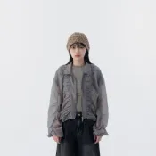 QUEENSHOP_S 女裝 長袖 抓皺設計透膚立領網紗外套 三色售 現+預 【02071719】