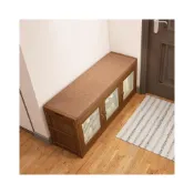 (店+)免運 可開髮票 換鞋凳 收納換鞋櫃  鞋架簡易傢用門口入戶門換鞋凳藤編長凳坐凳式鞋櫃可坐軟包長條凳 穿鞋凳 鞋櫃一體鞋架