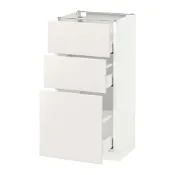 【IKEA 宜家家居】METOD 附3抽底櫃, 白色 maximera/veddinge 白色, 40x37x80 公分