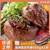【3包組】美國安格斯黑牛濕式熟成小菲力牛排(180g1~2塊)
