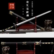 【龍泉劍莊】古風花紋鋼八面漢劍一體鍛打倚天劍影視道具寶劍收藏品擺件未開刃