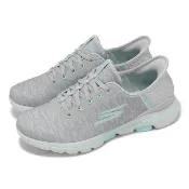 【SKECHERS】高爾夫球鞋 Go Golf Walk 5-Slip Ins 女鞋 防水鞋面 灰 藍 緩震 高球 止滑(123085-GYAQ)