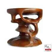 開運方程式-梢楠木雕木椅聚寶盆底座20cm(矮凳花器底座 開運擺件 陽宅風水)