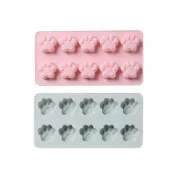 (店+)十連掌印造型模具二件組(矽膠模具 嬰兒蒸糕 輔食 烘焙 蛋糕 甜點 巧克力 擴香石 蠟燭 手工皂 diy)