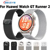 金屬錶帶 不鏽鋼錶帶適用於Huawei Watch GT Runner 2替換錶帶
