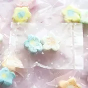 點點磨砂袋裝－小花棉花糖2顆入 | 超便宜 零食點心 造型棉花糖