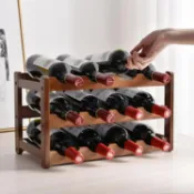 林之舍家居 酒架 酒架置物架葡萄酒架酒格收納放酒瓶展示架實木紅酒架擺件架子家用 免運 開發票