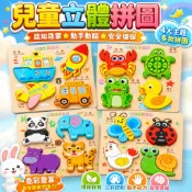 台灣現貨🌈立體拼圖 拼圖玩具 木製拼圖 兒童立體拼圖 造型拼圖 大顆粒拼圖 手抓板 益智玩具 早教玩具 畢業禮物