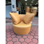 香榭二手家具*橘色造型皮革 單人座等候沙發椅-一人沙發-會客沙發-大廳沙發-等候椅-皮沙發-個人座沙發-候診椅-中古沙發