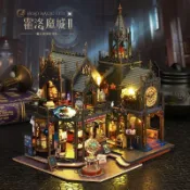 diy 療癒小屋【霍洛魔城2】袖珍屋 微縮場景 木質小屋 玩具屋 3d立體拼圖 手作材料包 交換禮物