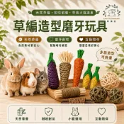 隔日到貨🔥草頭莊牧草【草編造型磨牙玩具】編織玩具 天竺鼠玩具 龍貓 兔子玩具 牧草球 啃咬玩具 磨牙玩具 磨牙草球 寵物