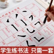 協貿國際日用品生活5館 毛筆字帖水寫布套裝兒童初學者入門臨摹小學生歐陽詢楷書水寫書法布練字專用速干米字格水洗布書法練習紙加厚
