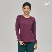 【城市綠洲】ADISI 女圓領透氣快乾保暖中層衣AL2221069 (S-2XL) 紫竹梅｜內裡鬆餅紋 磨毛 刷毛 彈性 排汗速乾 機能 休閒