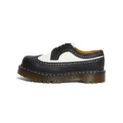 (店+)【Dr.Martens】10458001 Dr.Martens馬丁 3989 時尚圓頭系帶 低幫 生活休閒鞋 男女同款 黑白色