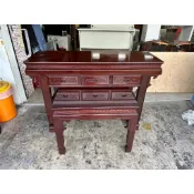 香榭二手家具*紅木實木刻花6尺4 三抽上下座神明桌-神桌-供桌-佛桌-佛櫥-公媽桌-祖先桌-上下桌-中古神桌-八仙桌